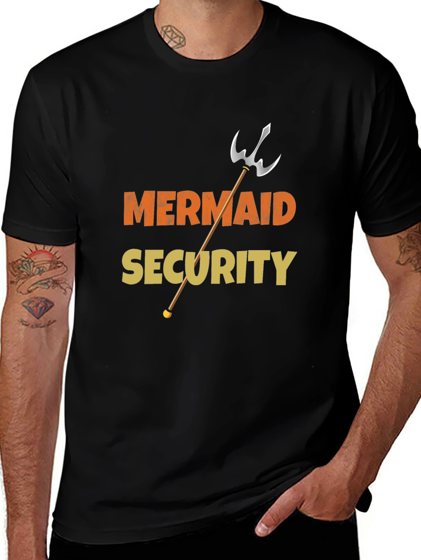 Mermaid Security Funny Graphic Tee