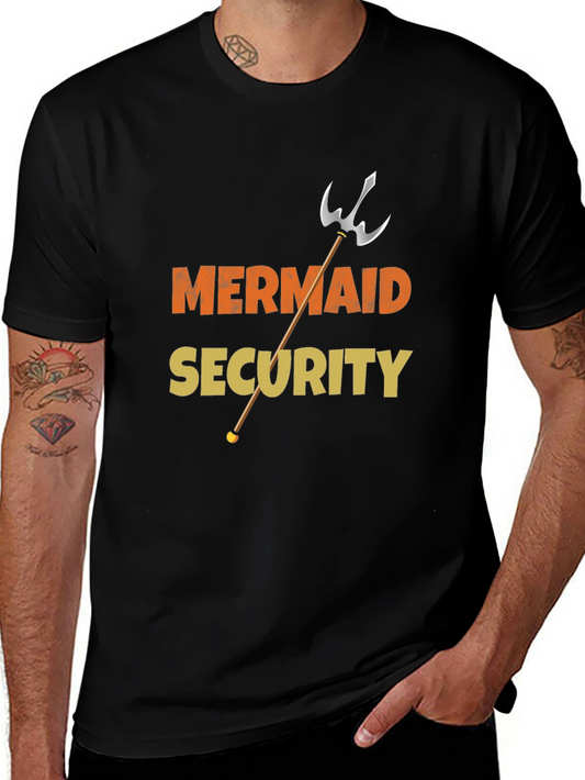 Mermaid Security Funny Graphic Tee