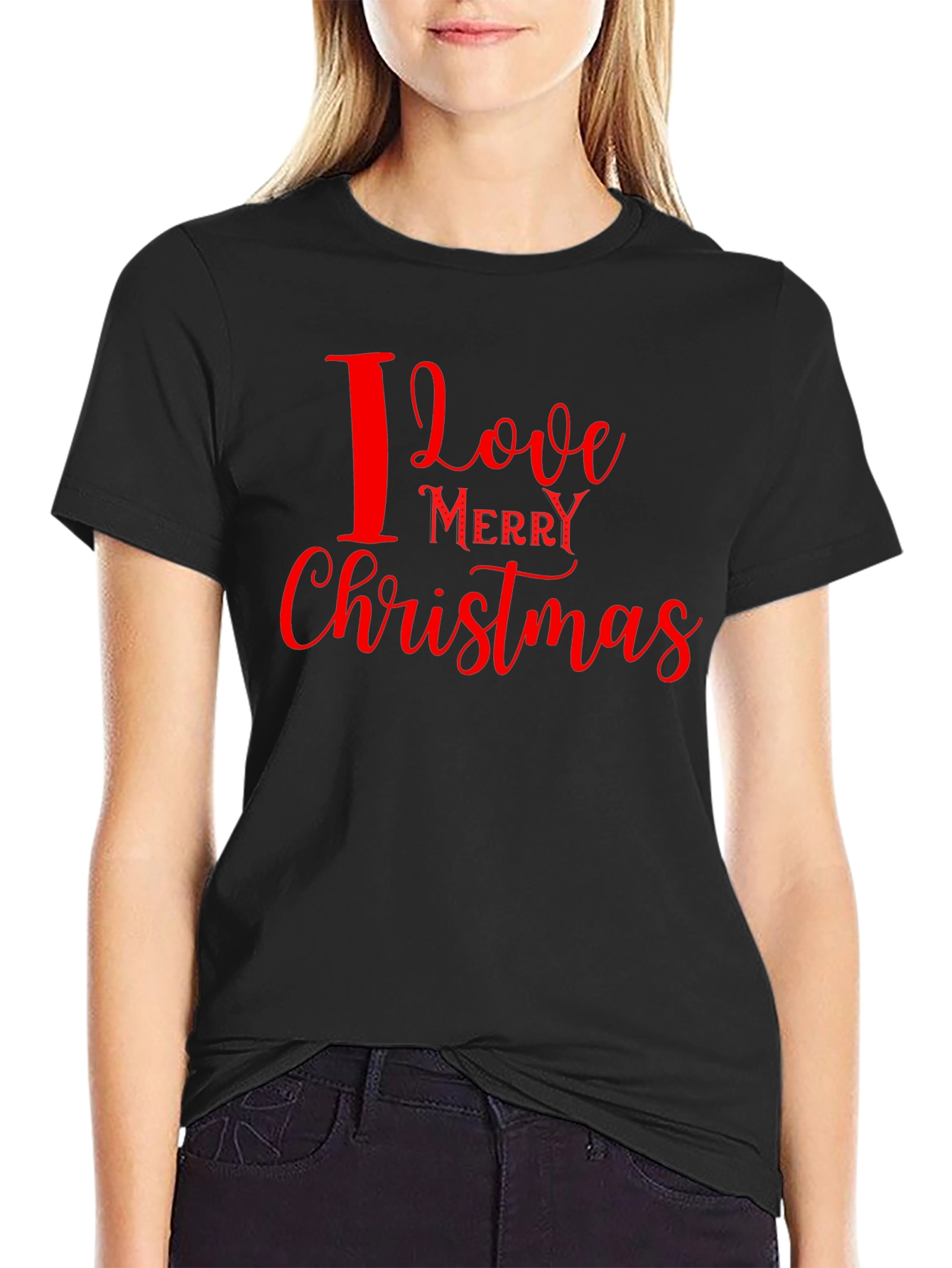 I Love Merry Christmas Graphic Tee
