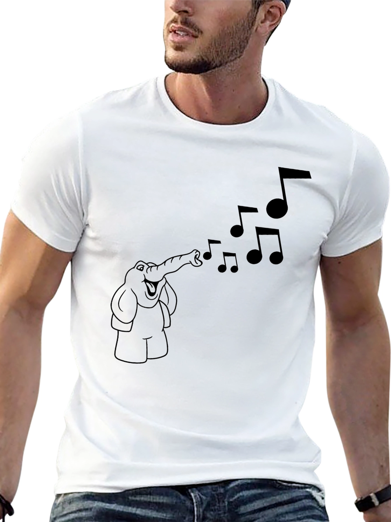 Musical Elephant Graphic T-Shirt