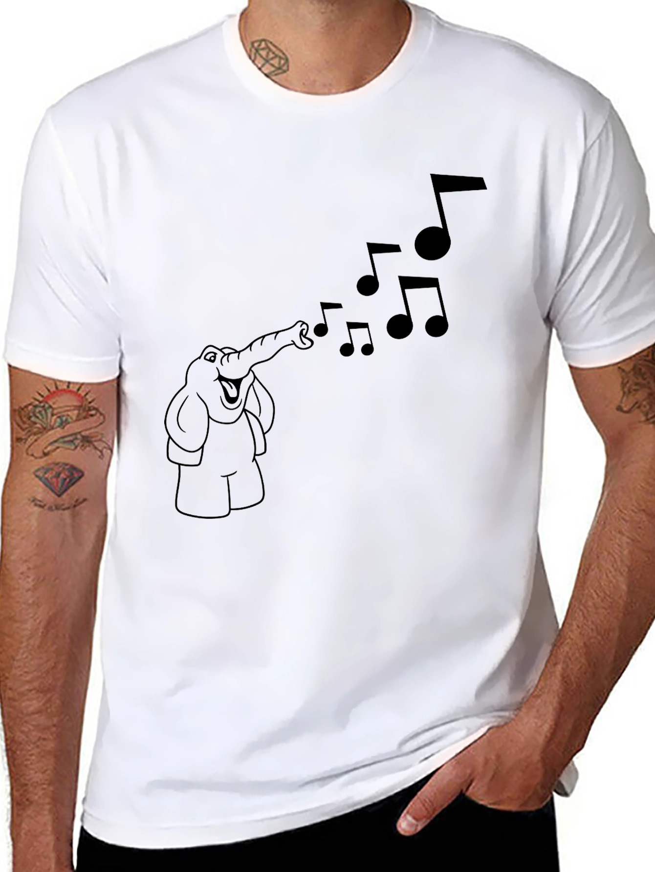 Musical Elephant Graphic T-Shirt
