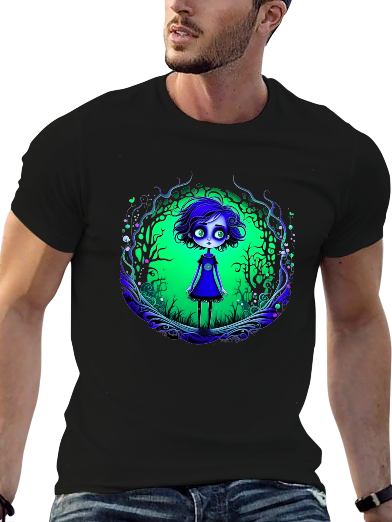 Eerie Forest Girl Graphic Tee