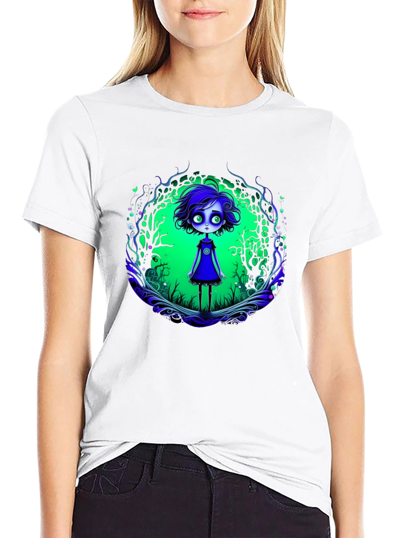 Eerie Forest Girl Graphic Tee