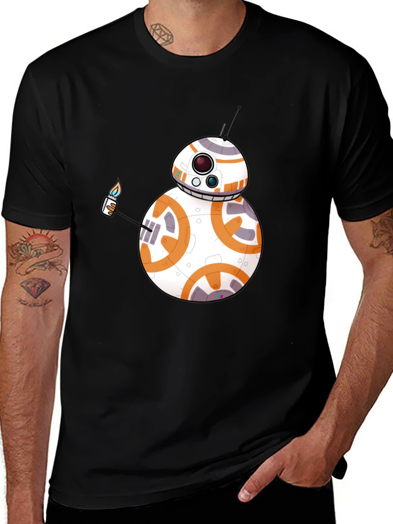BB-8 Lighter Graphic Black T-Shirt