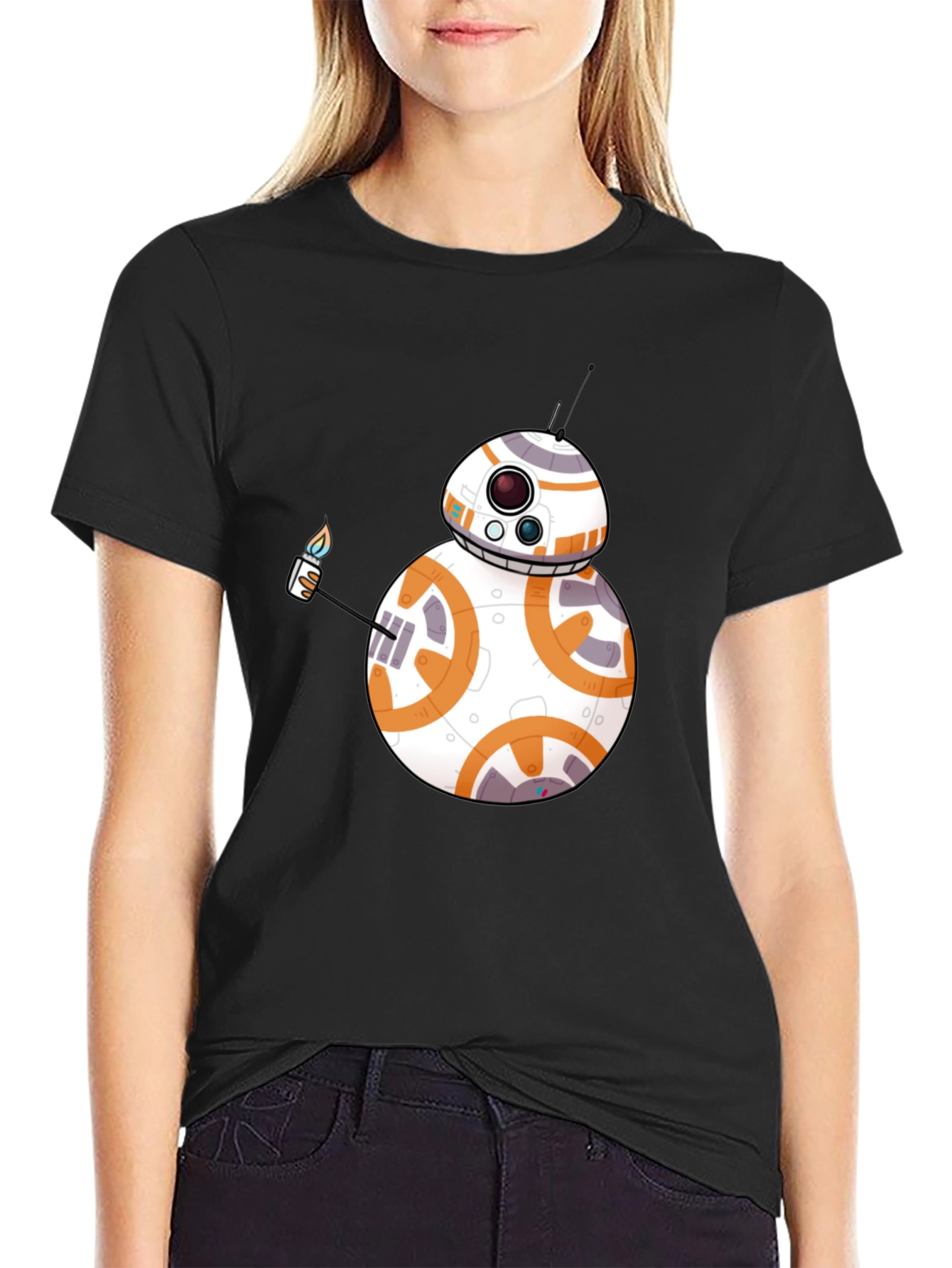 BB-8 Lighter Graphic Black T-Shirt