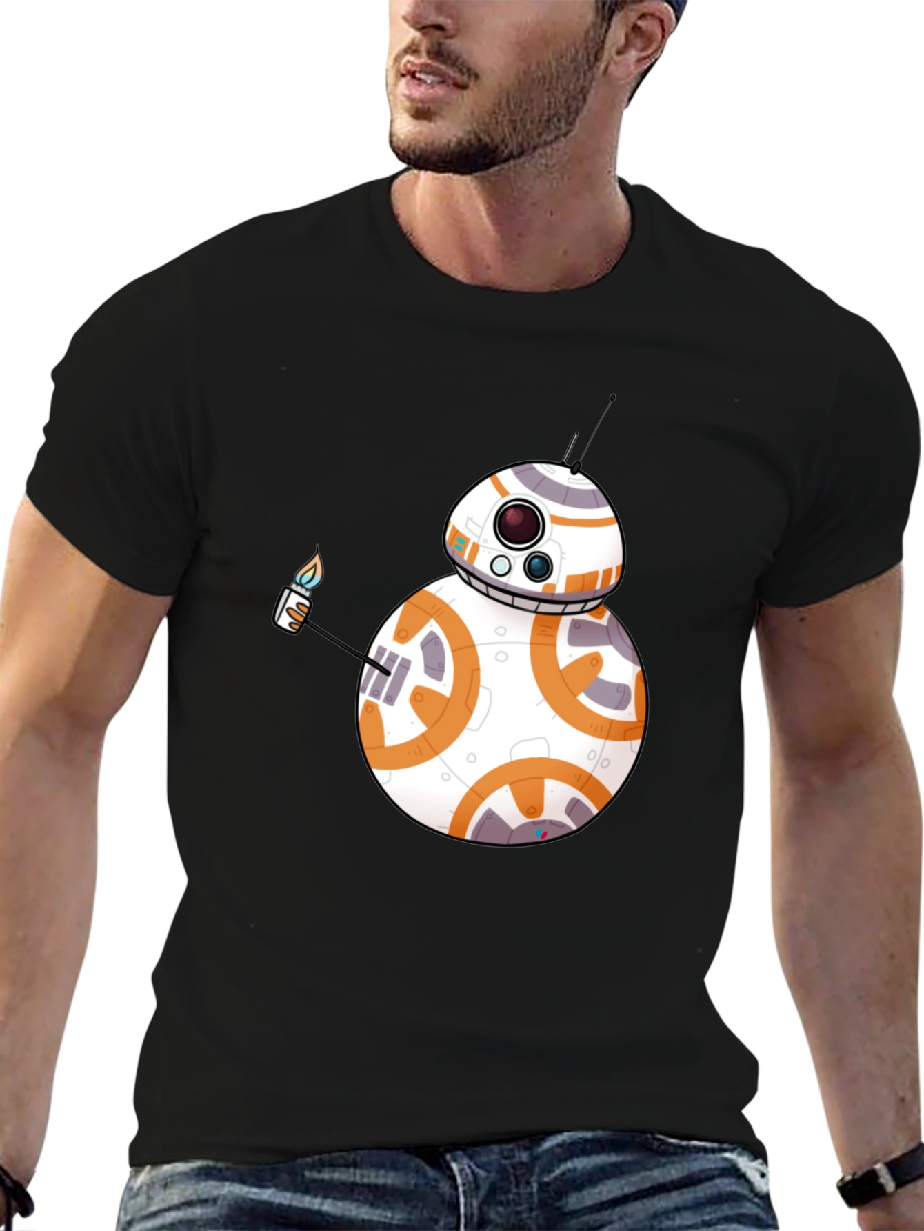BB-8 Lighter Graphic Black T-Shirt