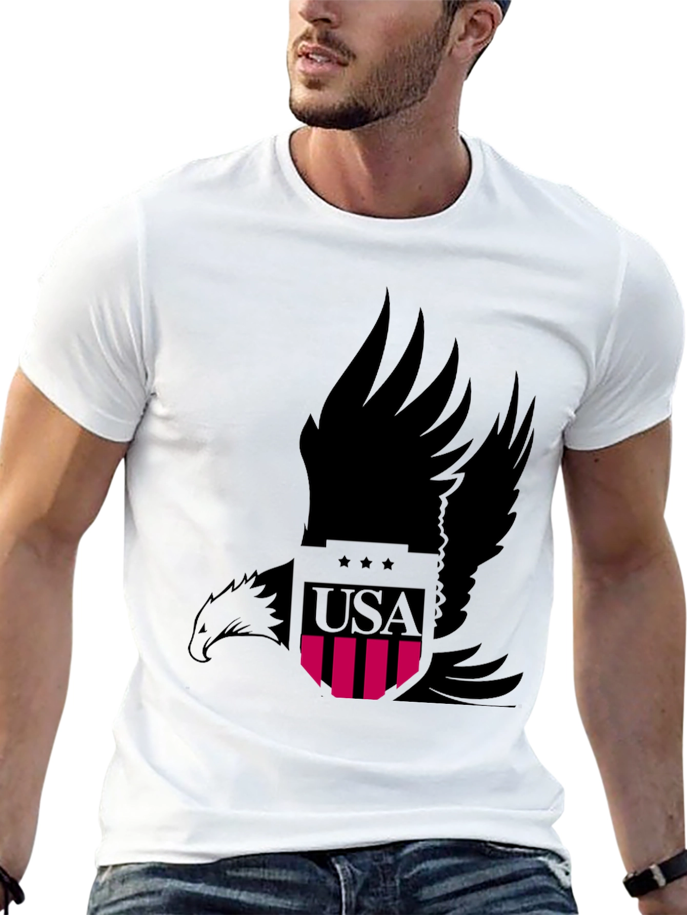 USA Eagle Graphic Tee - Patriotic Style