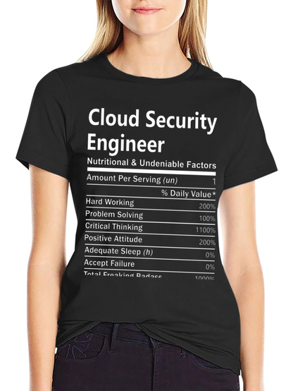 Cloud Security Engineer Nutrition Facts T-Shirt