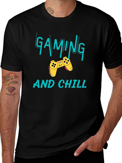 Gaming and Chill Black T-Shirt - Gamer Apparel