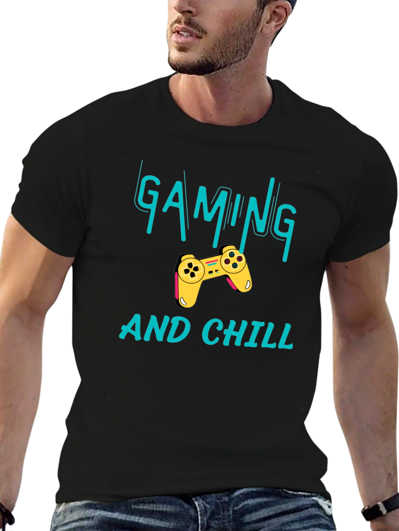 Gaming and Chill Black T-Shirt - Gamer Apparel