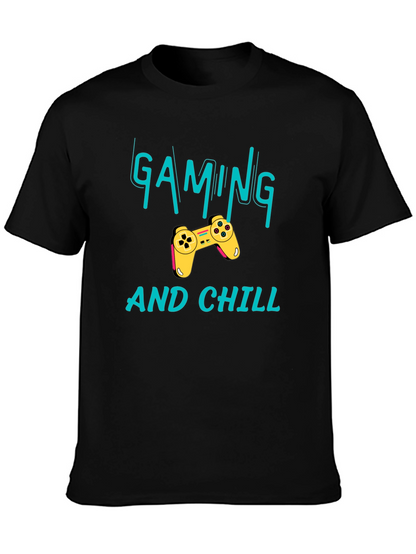 Gaming and Chill Black T-Shirt - Gamer Apparel