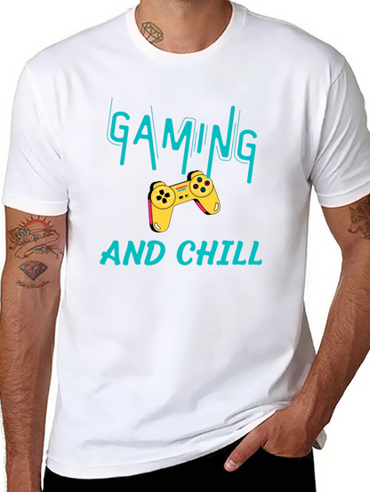Gaming and Chill Black T-Shirt - Gamer Apparel