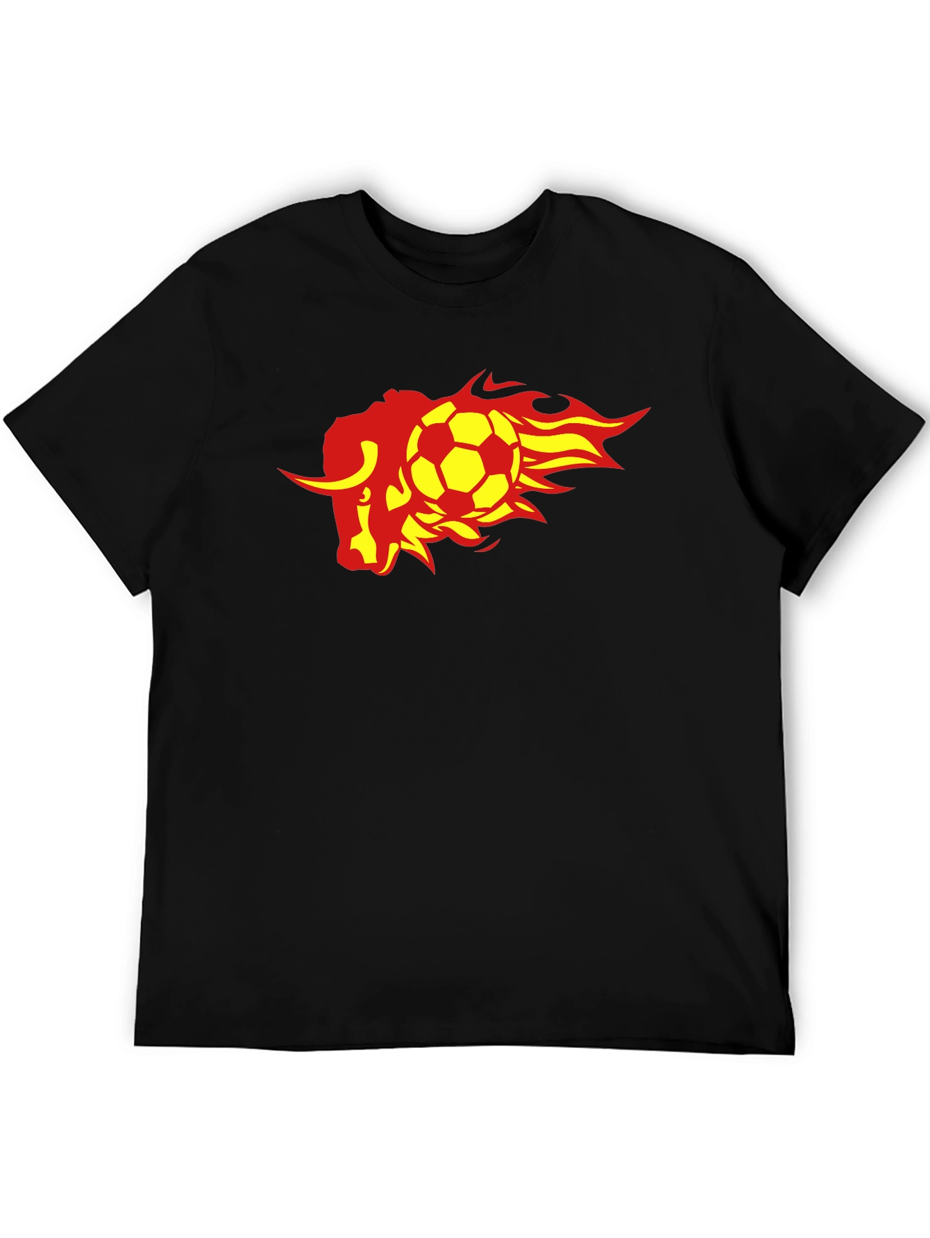 Fiery Bull Soccer T-Shirt - Black