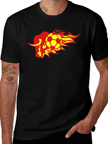 Fiery Bull Soccer T-Shirt - Black