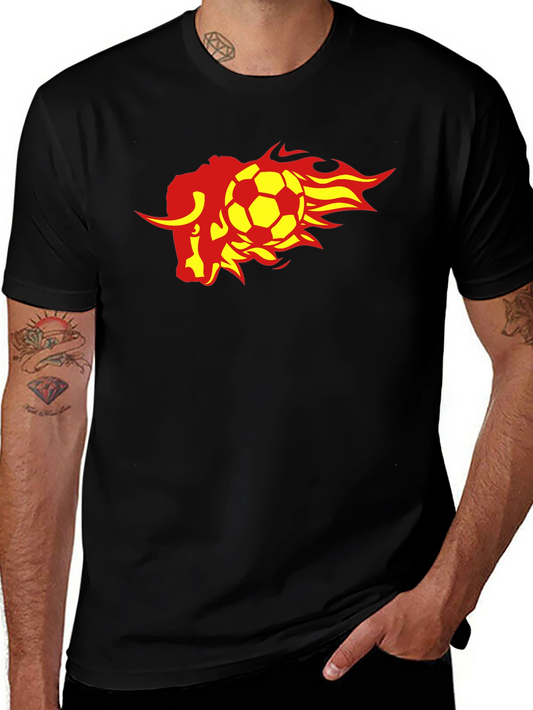 Fiery Bull Soccer T-Shirt - Black