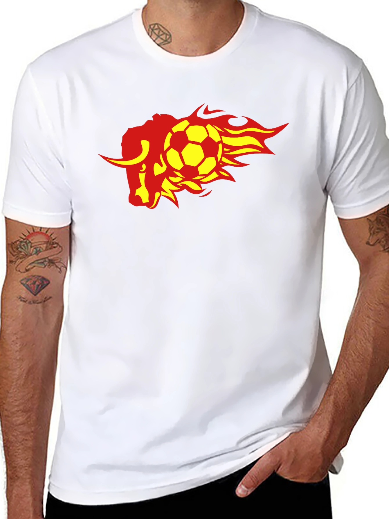 Fiery Bull Soccer T-Shirt - Black