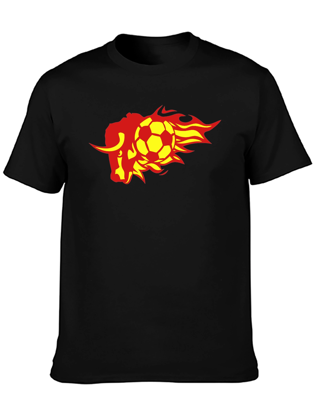 Fiery Bull Soccer T-Shirt - Black