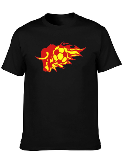 Fiery Bull Soccer T-Shirt - Black