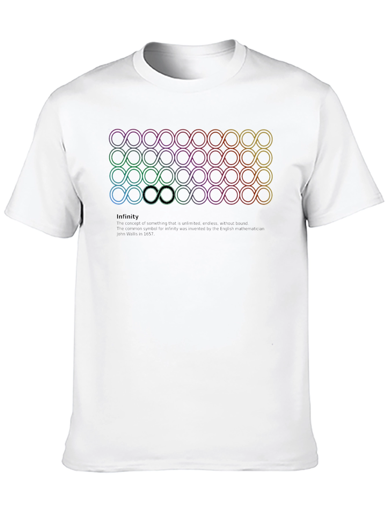 Infinity Symbol Graphic Print Black T-Shirt