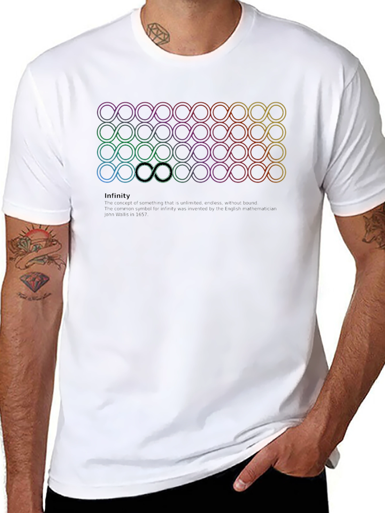 Infinity Symbol Graphic Print Black T-Shirt