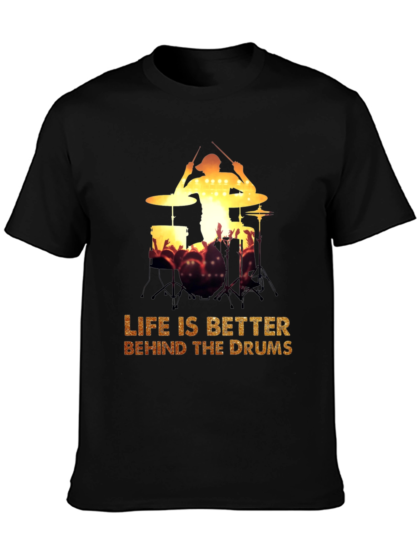 Drummer Silhouette Graphic Tee - Music Lover T-Shirt