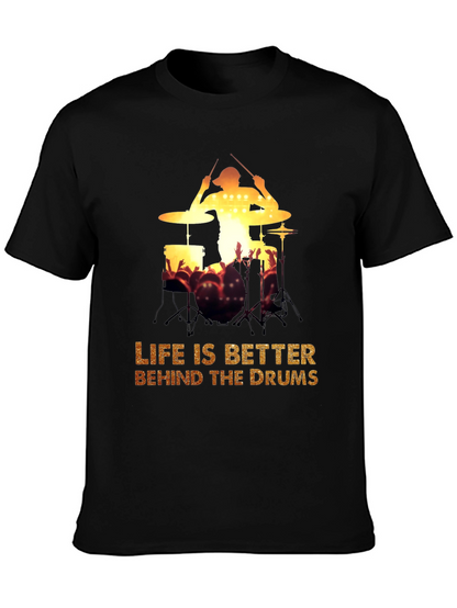Drummer Silhouette Graphic Tee - Music Lover T-Shirt