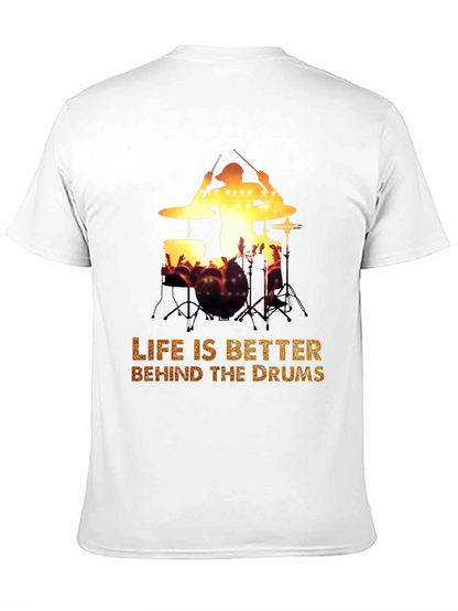 Drummer Silhouette Graphic Tee - Music Lover T-Shirt