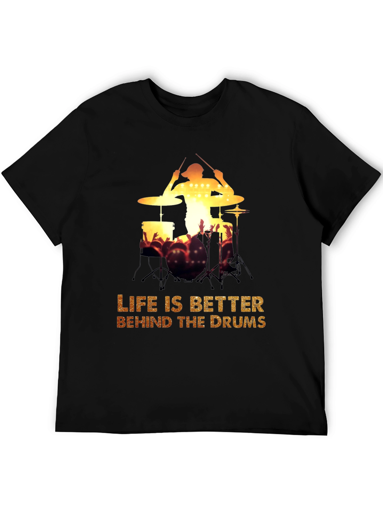 Drummer Silhouette Graphic Tee - Music Lover T-Shirt