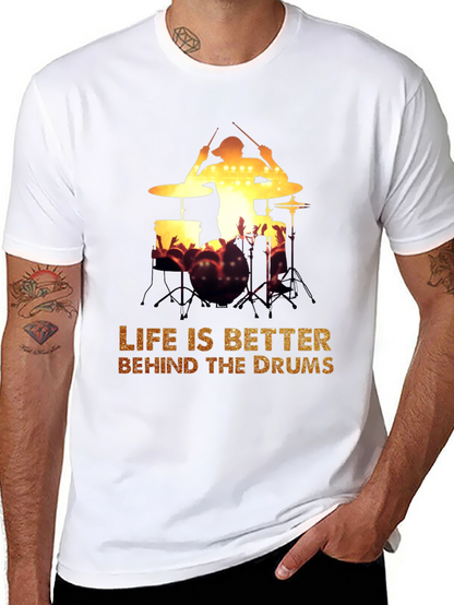 Drummer Silhouette Graphic Tee - Music Lover T-Shirt