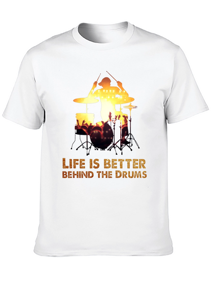 Drummer Silhouette Graphic Tee - Music Lover T-Shirt