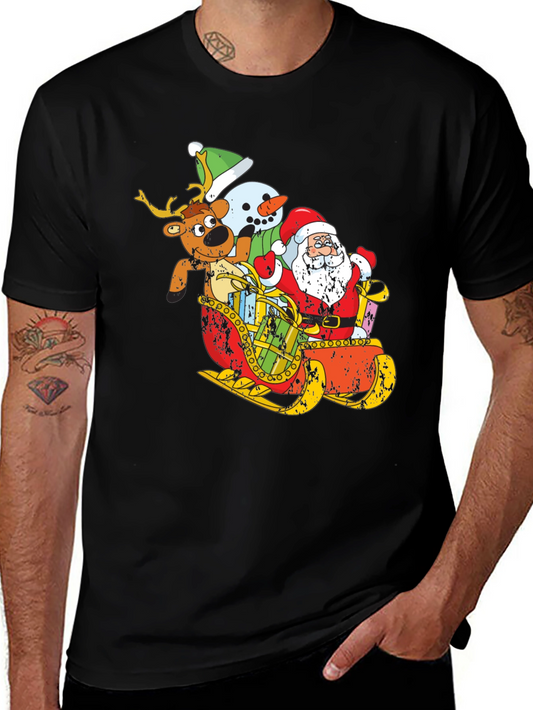 Festive Santa Sleigh Graphic Tee