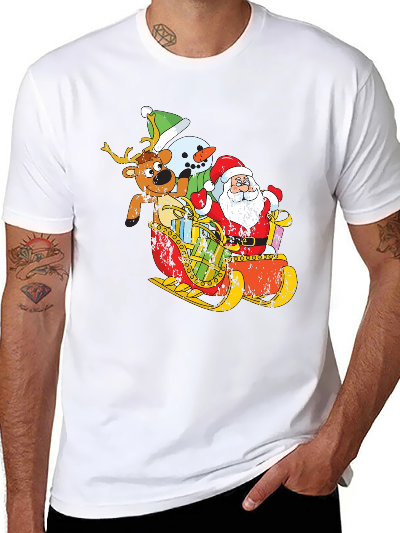 Festive Santa Sleigh Graphic Tee