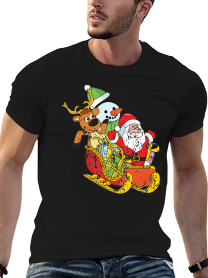 Festive Santa Sleigh Graphic Tee