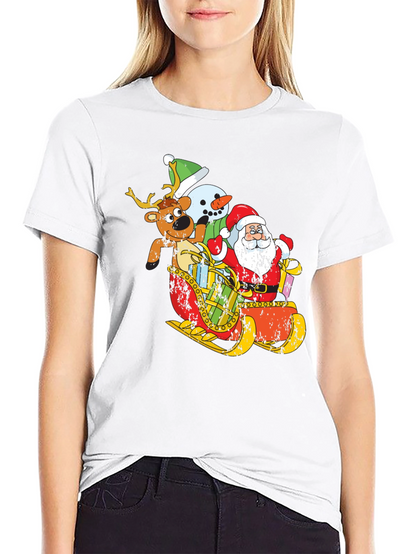Festive Santa Sleigh Graphic Tee