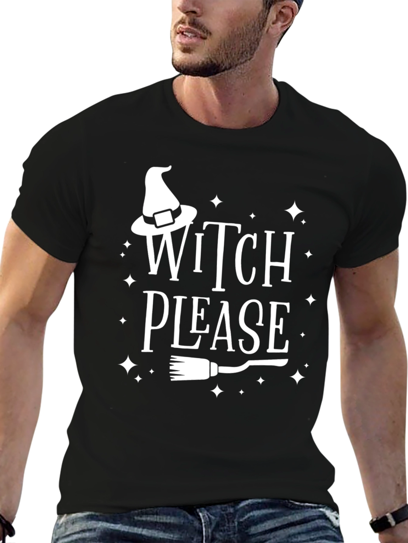 Witch Please Halloween Graphic Tee - Black