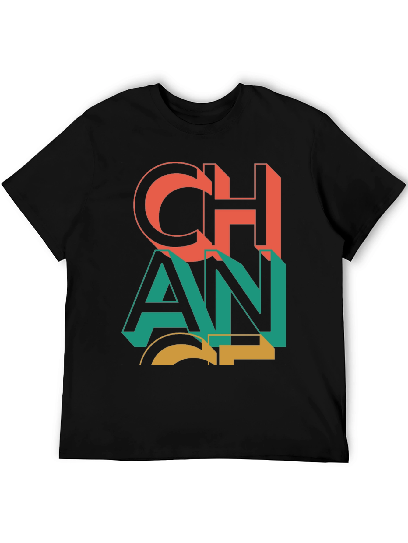 Bold Graphic Print Crew Neck T-Shirt