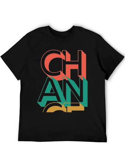 Bold Graphic Print Crew Neck T-Shirt