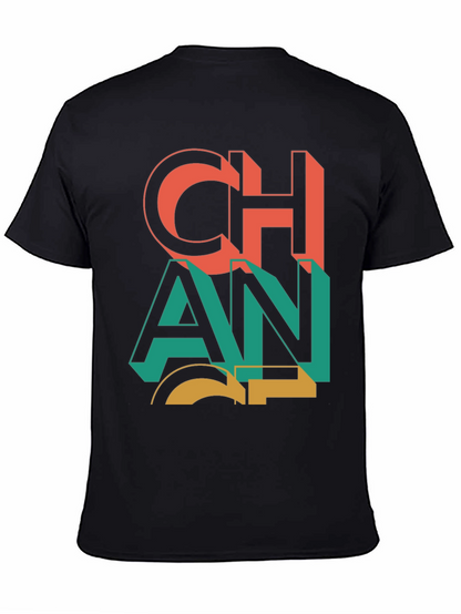 Bold Graphic Print Crew Neck T-Shirt