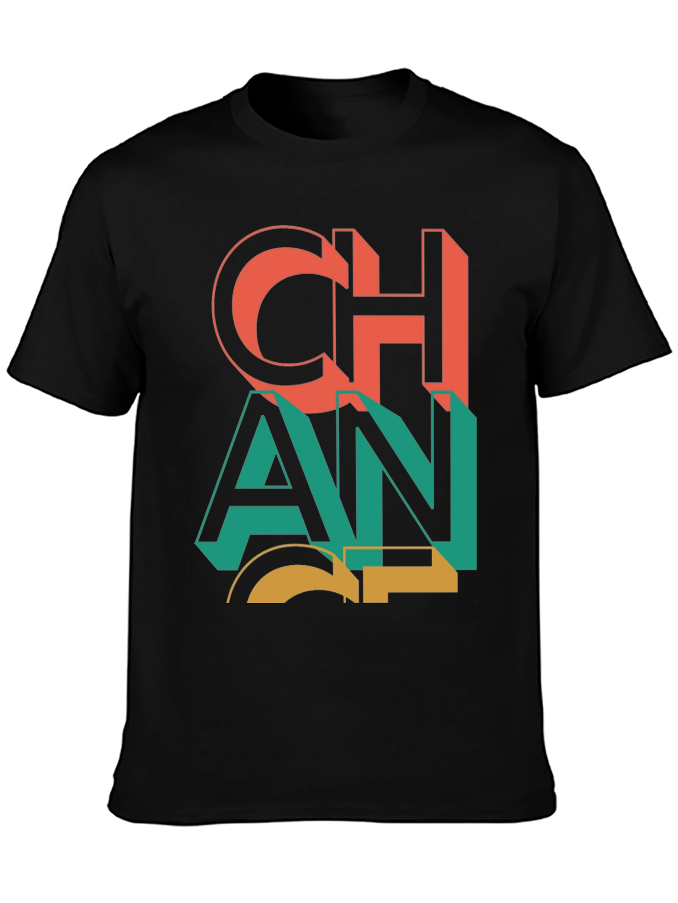 Bold Graphic Print Crew Neck T-Shirt