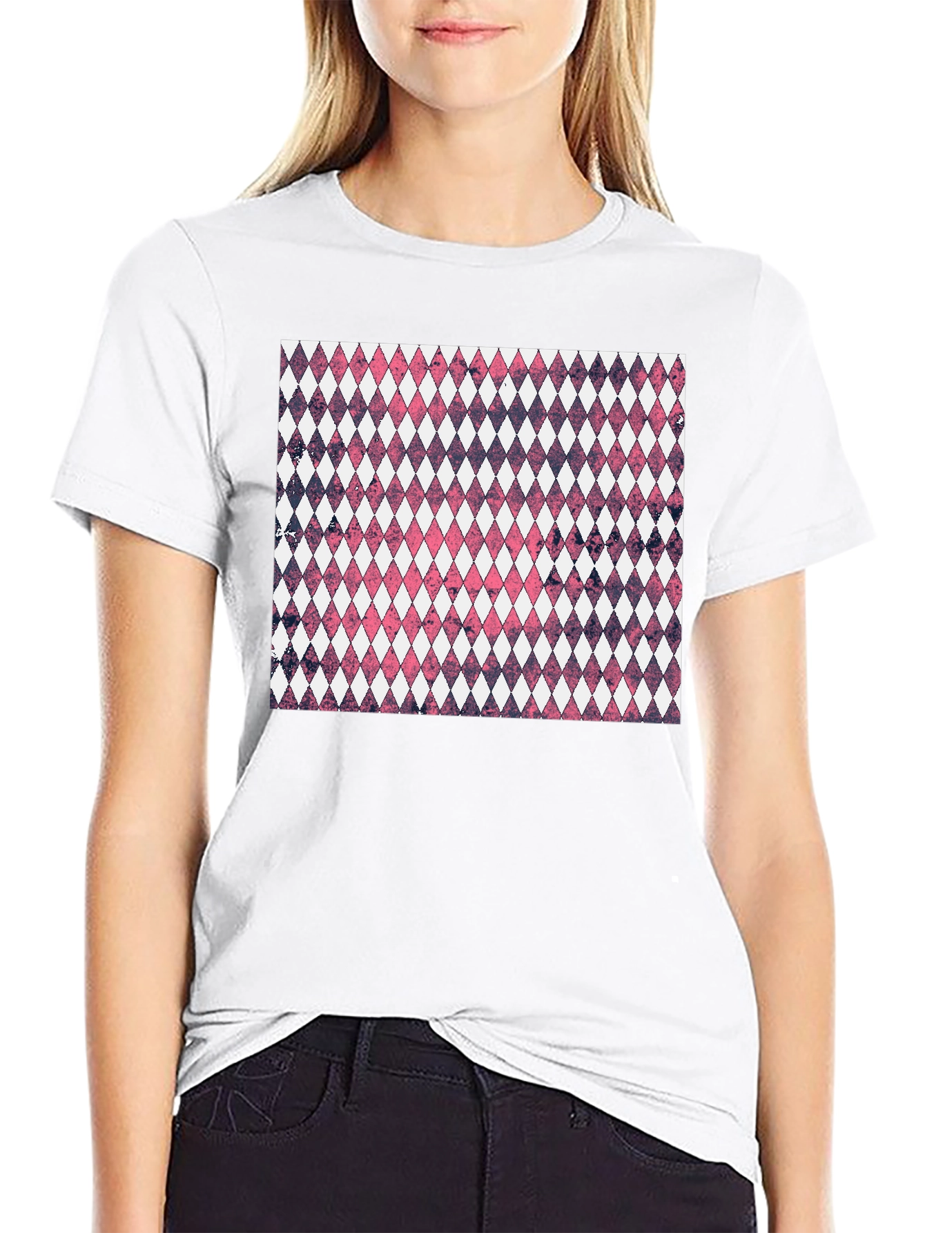 Diamond Pattern Graphic Tee