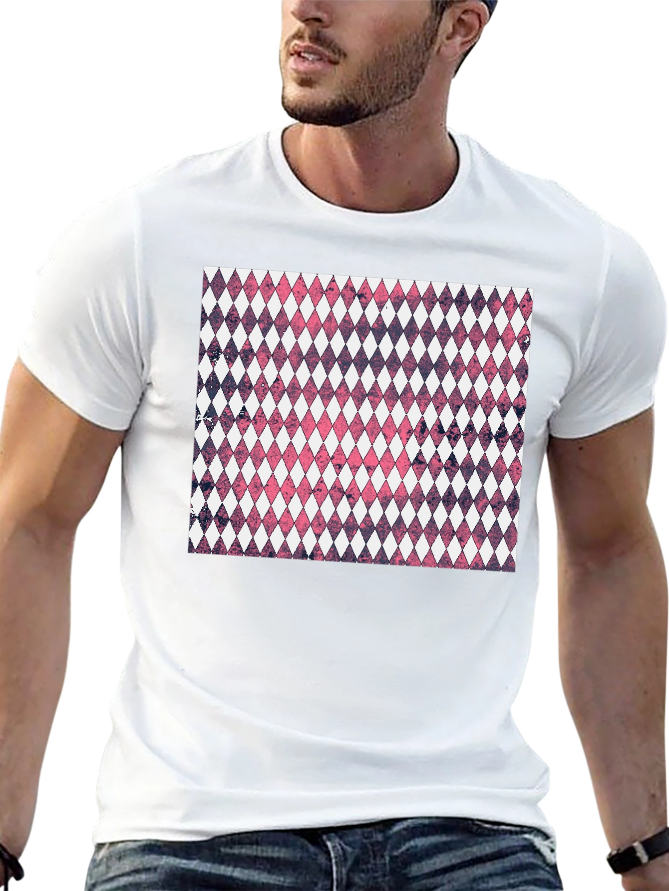 Diamond Pattern Graphic Tee
