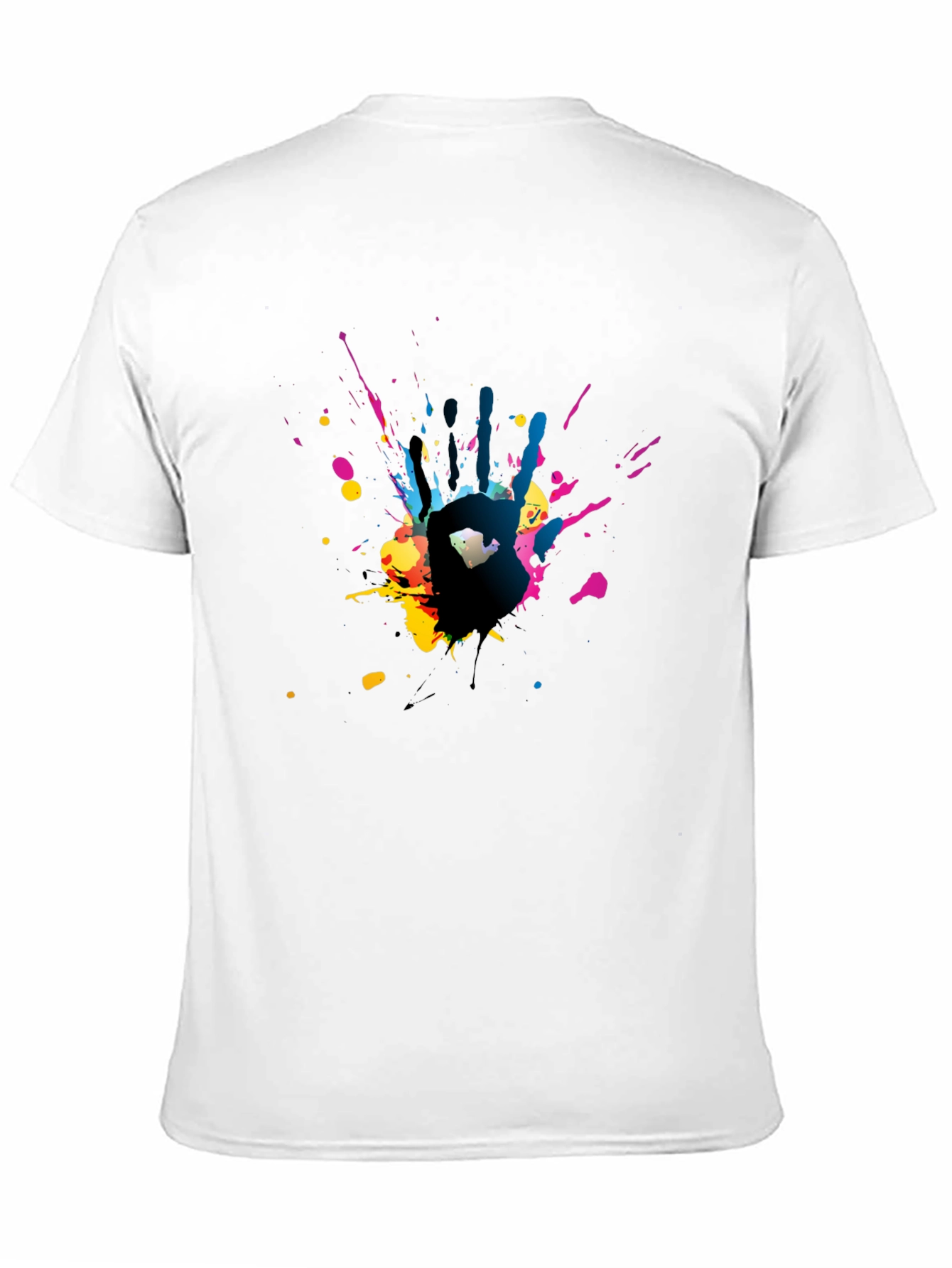 Abstract Handprint Graphic Black T-Shirt