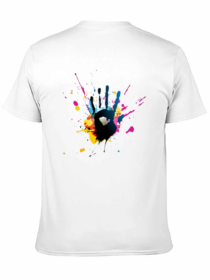 Abstract Handprint Graphic Black T-Shirt