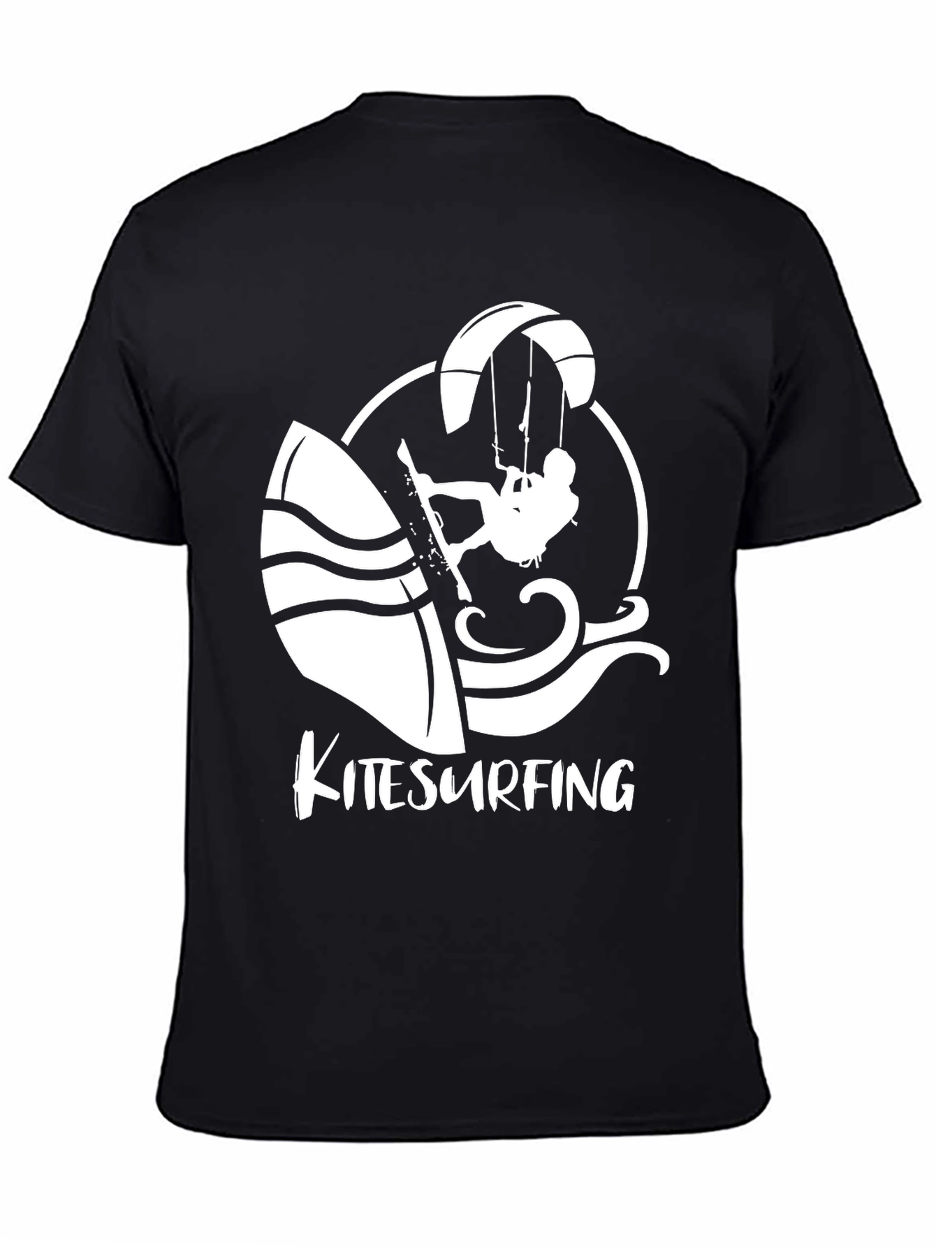 Kitesurfing Graphic T-Shirt - Black Cotton Tee