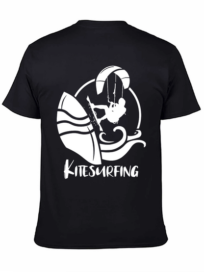 Kitesurfing Graphic T-Shirt - Black Cotton Tee