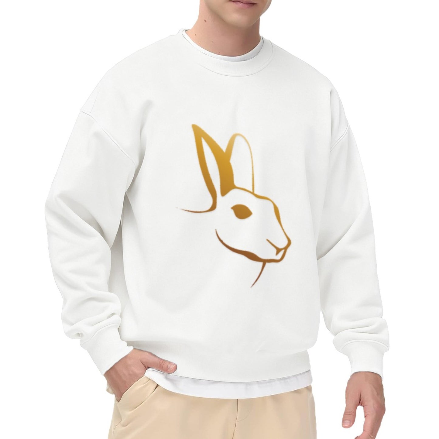 "Golden Bunny" Sleek Silhouette Crewneck