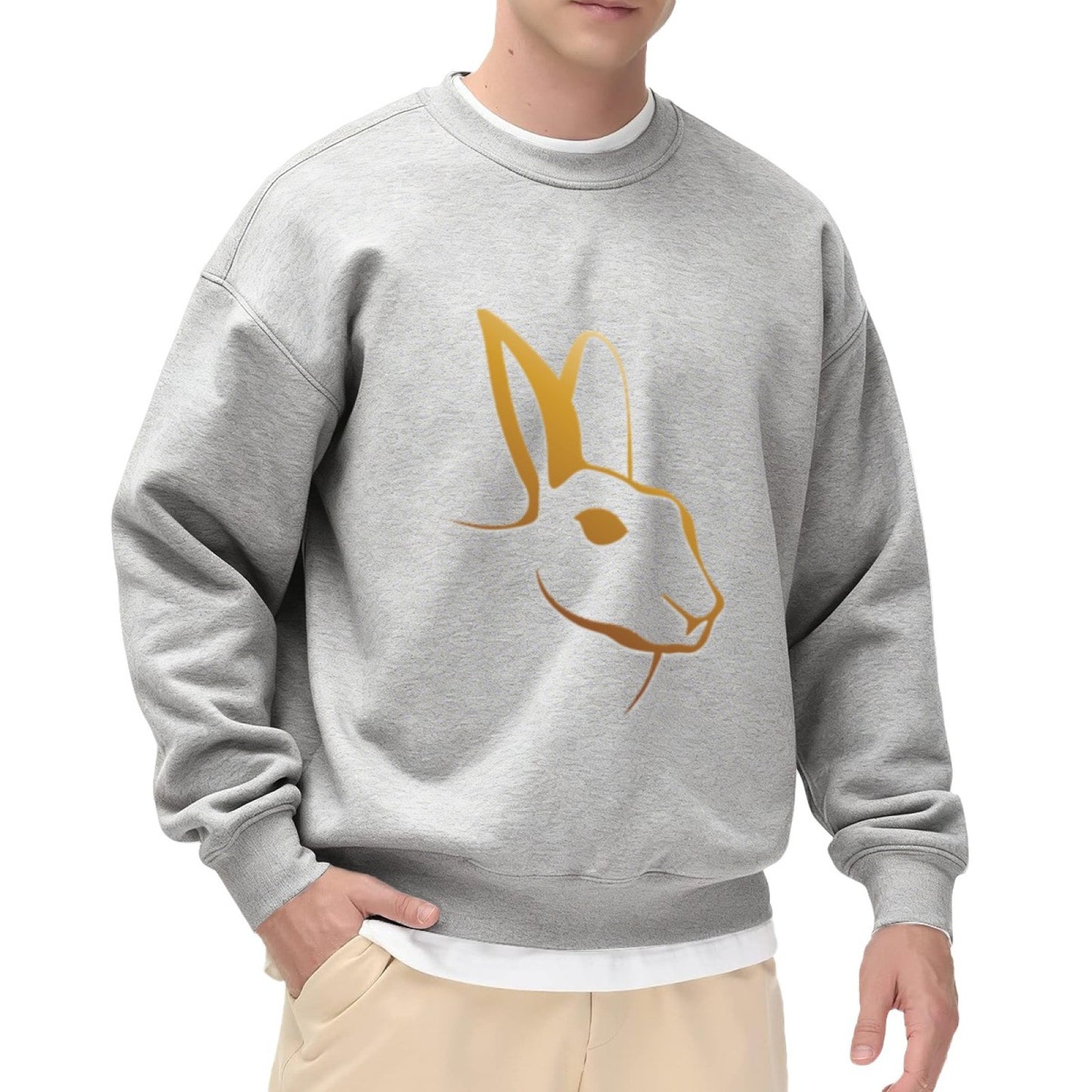 "Golden Bunny" Sleek Silhouette Crewneck