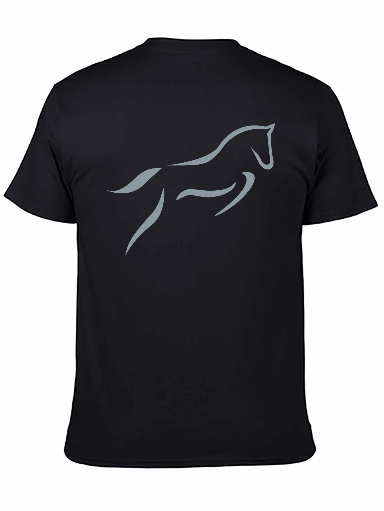 Mens Black T-Shirt with Horse Silhouette