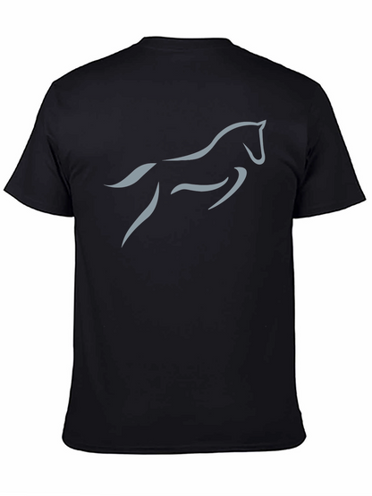 Mens Black T-Shirt with Horse Silhouette