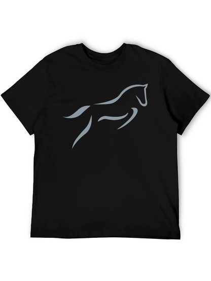 Mens Black T-Shirt with Horse Silhouette